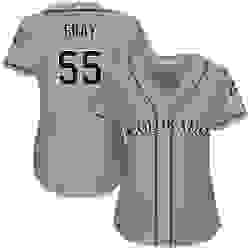 Womens Majestic Colorado Rockies 55 Jon Gray Authentic Grey Road Cool Base MLB Jersey