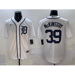 Men Detroit Tigers 39 Zach McKinstry White Cool Base Stitched Baseball Jersey