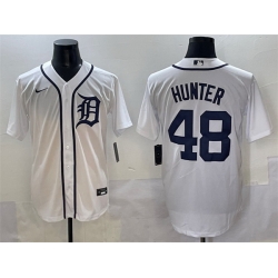Men Detroit Tigers 48 Brant Hurter White Cool Base Stitched Baseball Jersey