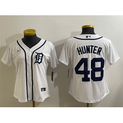 Women Detroit Tigers 48 Brant Hurter White Cool Base Stitched Baseball Jersey