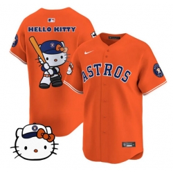 Men Houston Astros Orange Hello Kitty Limited Stitched Baseball Jersey