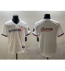 Men Houston Astros Team Big Logo White 2025 City Connect Limited Stitched Baseball Jersey 003