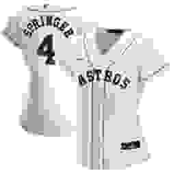 Houston Astros 4 George Springer Nike Women Home 2020 MLB Player Jersey White