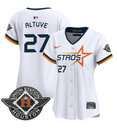 Women Houston Astros 27 Jose Altuve White 2025 City Connect Limited Stitched Baseball Jersey