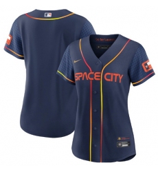 Women Houston Astros Blank 2022 Navy City Connect Stitched Jersey