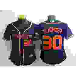 Women's Houston Astros #30 Kyle Tucker Number 2022 Navy Blue City Connect Cool Base Stitched Jersey