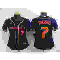 Women's Houston Astros #7 Craig Biggio Number 2022 Navy Blue City Connect Cool Base Stitched Jersey