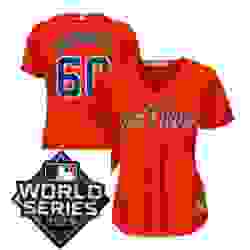 Womens Majestic Houston Astros 60 Dallas Keuchel Orange Alternate Cool Base Sitched 2019 World Series Patch Jersey