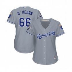 Womens Kansas City Royals 66 Ryan O Hearn Replica Grey Road Cool Base Baseball Jersey 