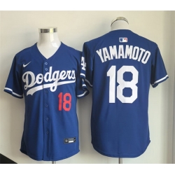 Men Los Angeles Dodgers 18 Yoshinobu Yamamoto Royal Limited Stitched Baseball Jersey
