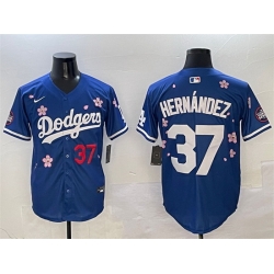 Men Los Angeles Dodgers 37 Teoscar Hernandez Royal 2025 Tokyo Series Limited Stitched Baseball Jersey