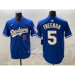 Men Los Angeles Dodgers 5 Freddie Freeman Royal Limited Stitched Baseball Jersey