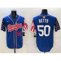 Men Los Angeles Dodgers 50 Mookie Betts Royal Limited Stitched Baseball Jersey