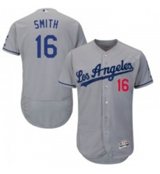Will Smith Mens Los Angeles Dodgers Gray Authentic Flex Base Road Collection Jersey Majestic