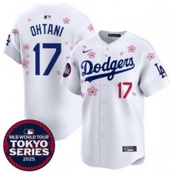 Women Los Angeles Dodgers 17 Shohei Ohtani White 2025 Tokyo Series Limited Stitched Baseball Jersey
