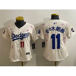 Youth Los Angeles Dodgers 11  Roki Sasaki Cream 2025 Tokyo Series Limited Stitched Baseball Jersey