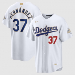 Youth Los Angeles Dodgers Teoscar Hernández Nike White 2026 Gold Collection Stadium Jersey