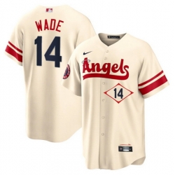 Men Los Angeles Angels 14 Tyler Wade 2022 Cream City Connect Cool Base Stitched Jerseyy