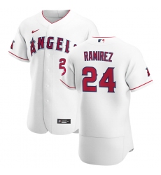 Men Los Angeles Angels 24 Noe Ramirez Men Nike White Home 2020 Flex Base Player MLB Jersey