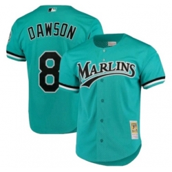 Men Miami Marlins 8 Andre Dawson Teal 1995 Throwback Stitched Baseball Jersey
