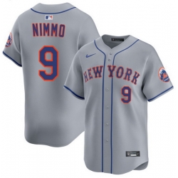 Men New York Mets 9 Brandon Nimmo Gray Flex Base Stitched Baseball Jersey