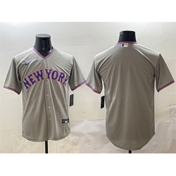 Men New York Mets Blank Grey 2025 Limited Stitched Baseball Jersey