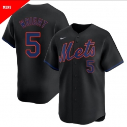 Men New York Mets David Wright #5 Black Limited Alternate Stitched Jersey