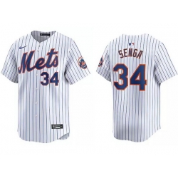 Men New York Mets Kodai Senga 34 White Flex Base Stitched Jersey