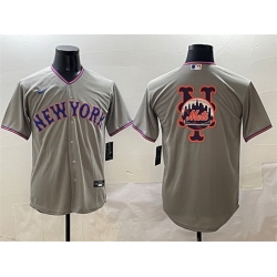 Men New York Mets Team Big Logo Grey 2025 Limited Stitched Baseball Jersey