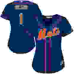 Womens Majestic New York Mets 1 Mookie Wilson Authentic Royal Blue Alternate Home Cool Base MLB Jersey