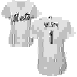 Womens Majestic New York Mets 1 Mookie Wilson Replica White Home Cool Base MLB Jersey