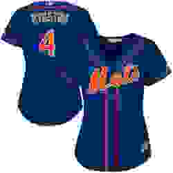 Womens Majestic New York Mets 4 Lenny Dykstra Authentic Royal Blue Alternate Home Cool Base MLB Jersey