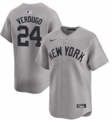 Men New York Yankees 24 Alex Verdugo Gray 2024 Away Limited Cool Base Stitched Baseball Jersey