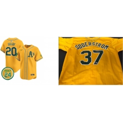 Men Oakland Athlentic Tyler Soderstrom #37 Yellow Stitched MLB Jersey
