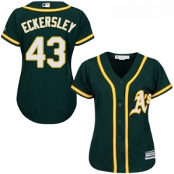 Womens Majestic Oakland Athletics 43 Dennis Eckersley Authentic Green Alternate 1 Cool Base MLB Jersey