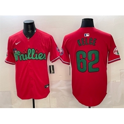 Men Philadelphia Phillies  62 Jason Kelce Red Phanatic Limited Stitched Jersey
