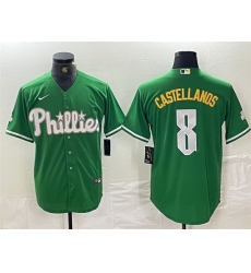 Men Philadelphia Phillies 8 Nick Castellanos Green 2024 City Connect Stitched Jersey