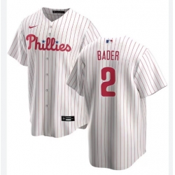 Men Philadelphia Phillies Harrison Bader #2 White Home Limited Stitched Jersey