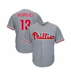 Youth Philadelphia Phillies 13 Sean Rodriguez Replica Grey Road Cool Base Baseball Jersey 