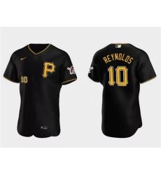 Men Pittsburgh Pirates 10 Bryan Reynolds Black Flex Base Stitched Baseball Jersey