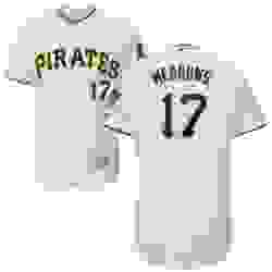 Mens Majestic Pittsburgh Pirates 17 Austin Meadows White Home Flex Base Authentic Collection MLB Jersey