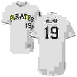 Mens Majestic Pittsburgh Pirates 19 Colin Moran White Home Flex Base Authentic Collection MLB Jersey