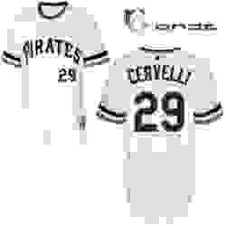 Mens Majestic Pittsburgh Pirates 29 Francisco Cervelli Authentic White Alternate 2 Cool Base MLB Jersey