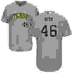 Mens Majestic Pittsburgh Pirates 46 Ivan Nova Grey Road Flex Base Authentic Collection MLB Jersey