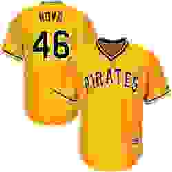 Mens Majestic Pittsburgh Pirates 46 Ivan Nova Replica Gold Alternate Cool Base MLB Jersey 