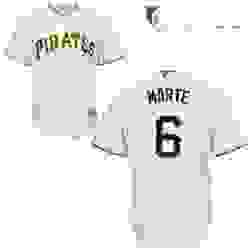 Mens Majestic Pittsburgh Pirates 6 Starling Marte Replica White Home Cool Base MLB Jersey