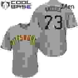 Mens Majestic Pittsburgh Pirates 73 Felipe Vazquez Replica Grey Road Cool Base MLB Jersey 