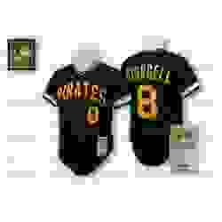 Mens Mitchell and Ness Pittsburgh Pirates 8 Willie Stargell Replica Black Throwback MLB Jersey