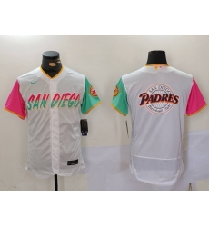 Men San Diego Padres big logo Profar White City Connect Cool Base Stitched Baseball Jersey  3