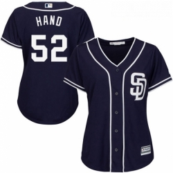 Womens Majestic San Diego Padres 52 Brad Hand Authentic Navy Blue Alternate 1 Cool Base MLB Jersey 